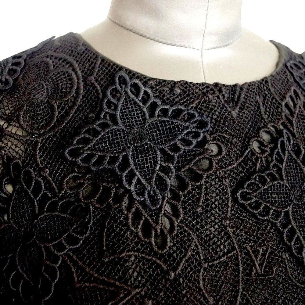 Louis Vuitton Dress Black Monogram Lace Size 38 - Picture 7 of 11